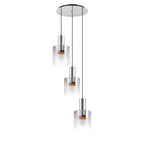 Regent Maisy 3 Light 500mm Round Pendant Light - Polished Nickel / Black / Iridescent Fade