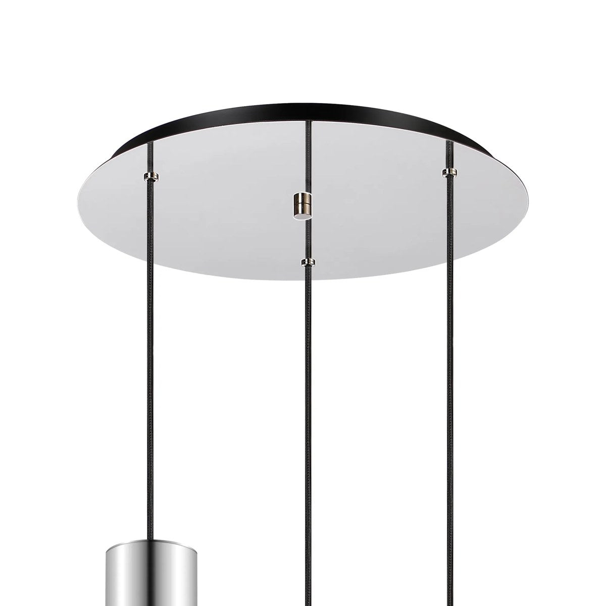 Regent Maisy 3 Light 500mm Round Pendant Light - Polished Nickel / Black / Iridescent Fade