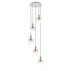 Regent Maisy 5 Light Round Pendant Light 650mm Diameter - Amber Fade