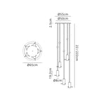 Regent Maisy 5 Light Round Pendant Light 650mm Diameter - dimensions