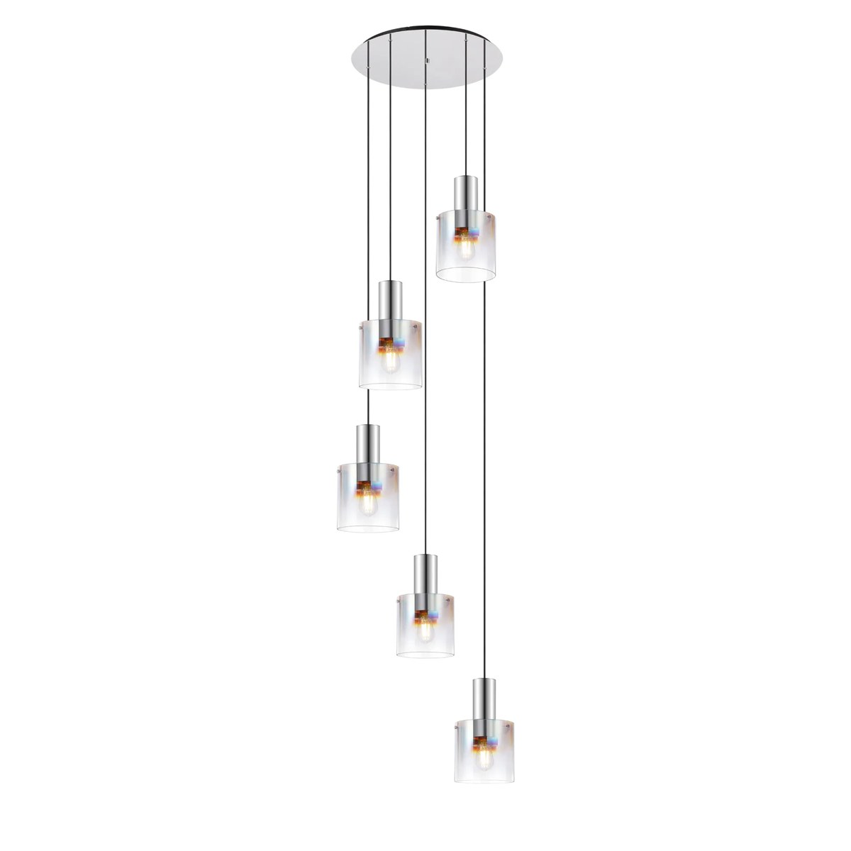 Regent Maisy 5 Light Round Pendant Light 650mm Diameter - Iridescent Fade