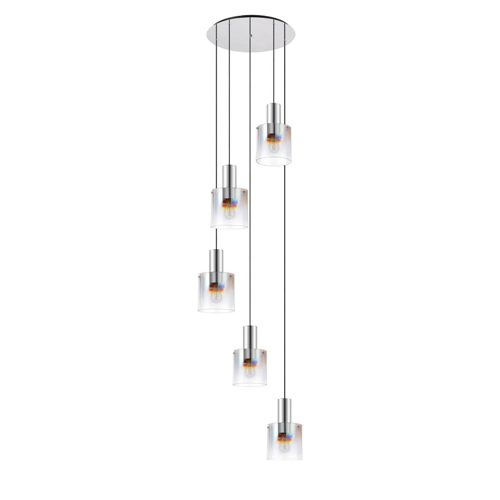 Regent Maisy 5 Light Round Pendant Light 650mm Diameter - Iridescent Fade