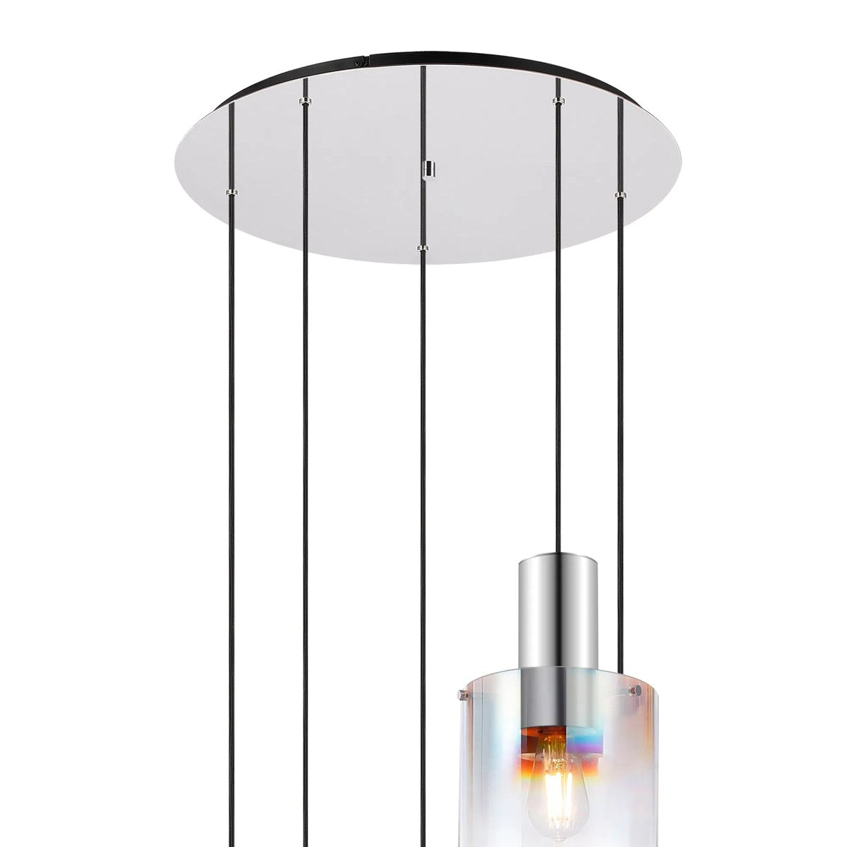 Regent Maisy 5 Light Round Pendant Light 650mm Diameter - Iridescent Fade