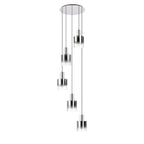 Regent Maisy 5 Light Round Pendant Light 650mm Diameter - Smoke Fade