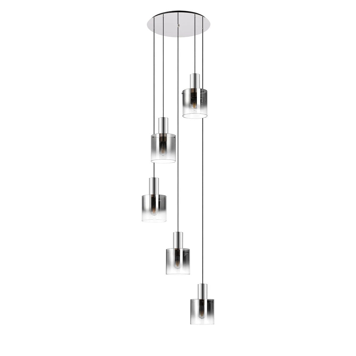 Regent Maisy 5 Light Round Pendant Light 650mm Diameter - Smoke Fade