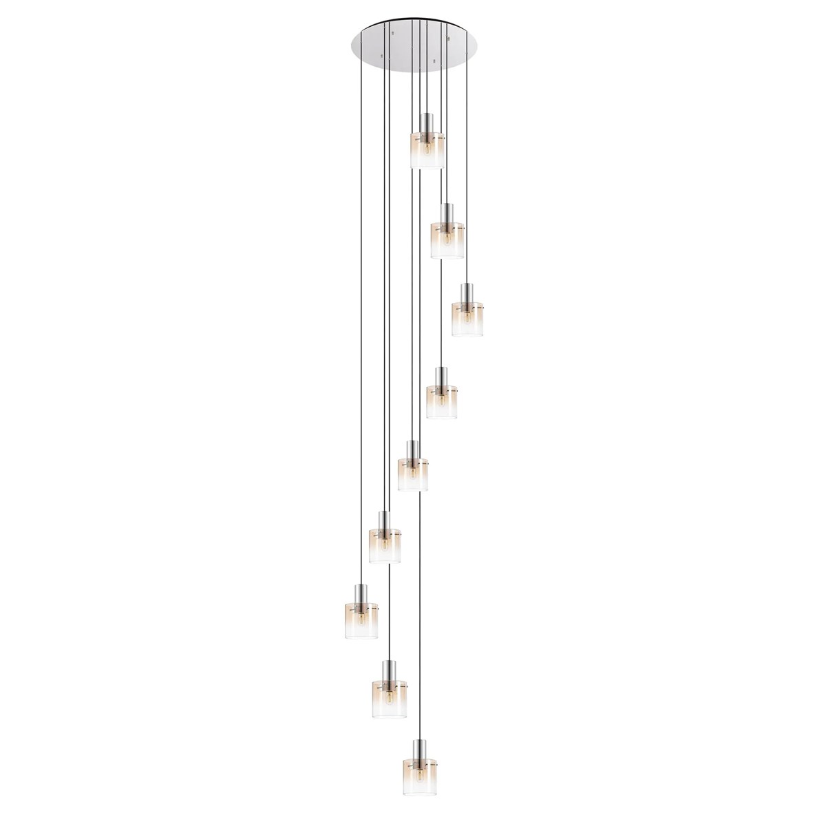 Regent Maisy 9 Light Round Pendant 800mm - Amber Fade