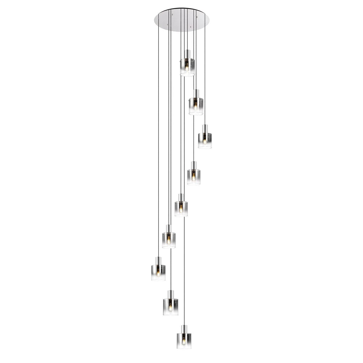 Regent Maisy 9 Light Round Pendant 800mm - Smoke Fade