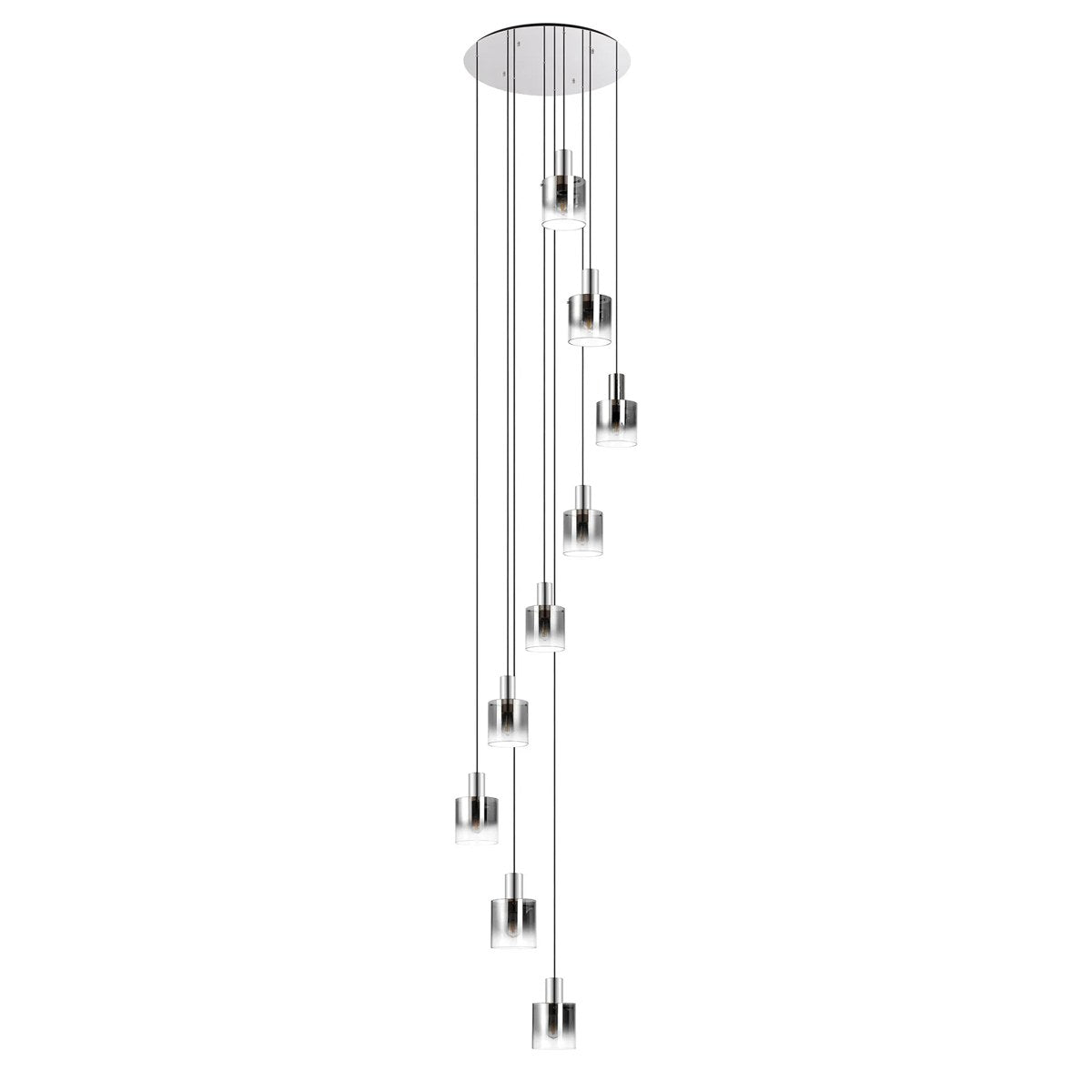 Regent Maisy 9 Light Round Pendant 800mm - Smoke Fade