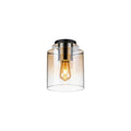 Regent Maisy 200mm Round Flush Ceiling Light - Polished Nickel / Black / Amber Fade