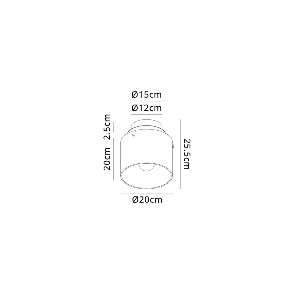 Regent Maisy 200mm Round Flush Ceiling Light - dimensions