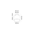 Regent Maisy 200mm Round Flush Ceiling Light - dimensions