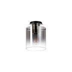 Regent Maisy 200mm Round Flush Ceiling Light - Polished Nickel / Black / Smoke Fade