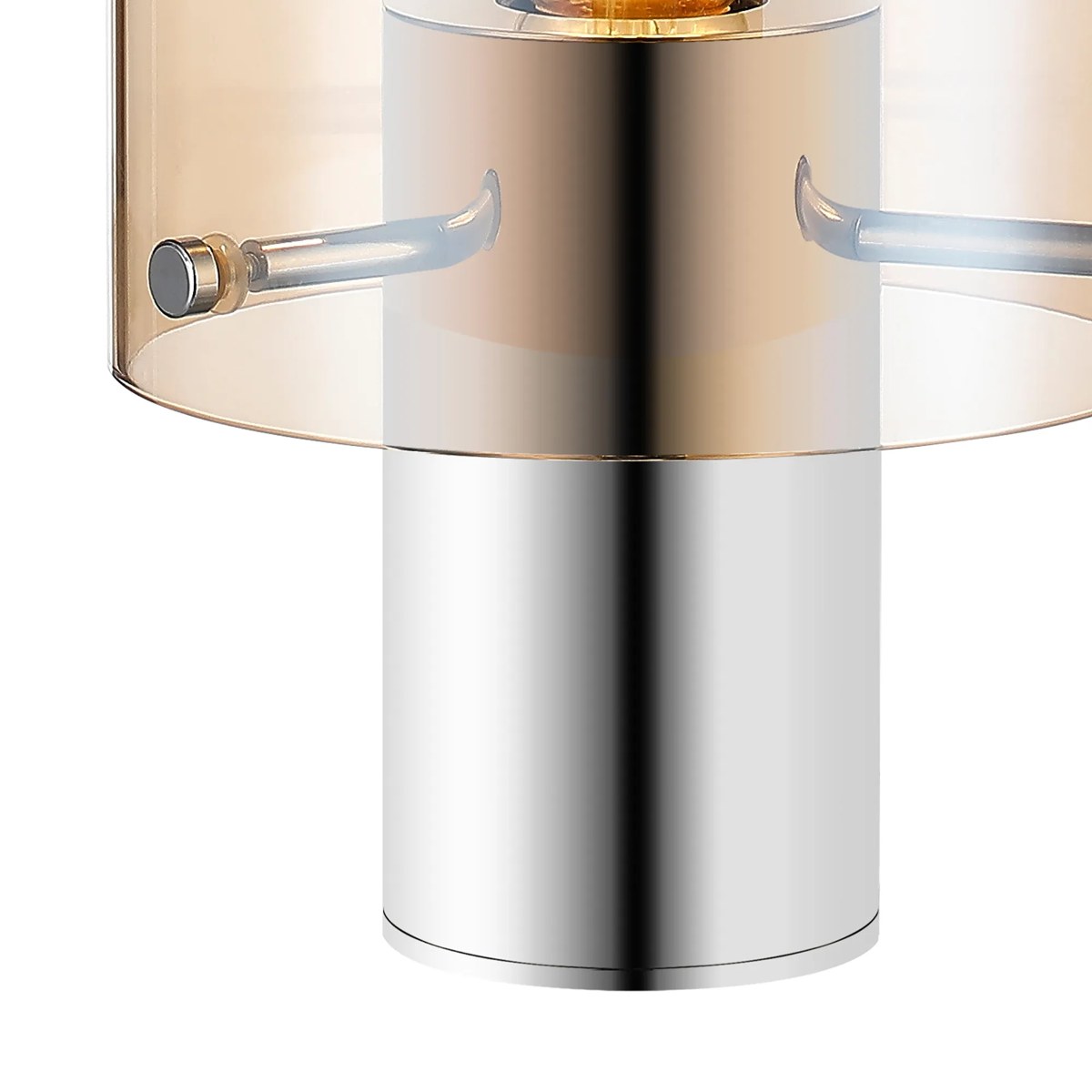 Regent Maisy 260mm Table Lamp - Polished Nickel / Black / Amber Fade