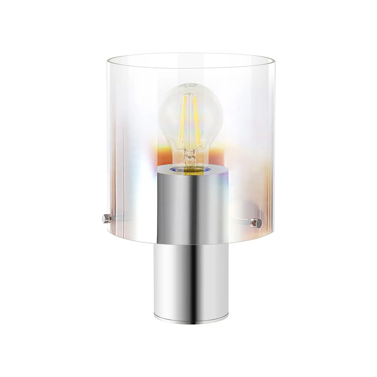 Regent Maisy 260mm Table Lamp - Polished Nickel / Black / Iridescent Fade