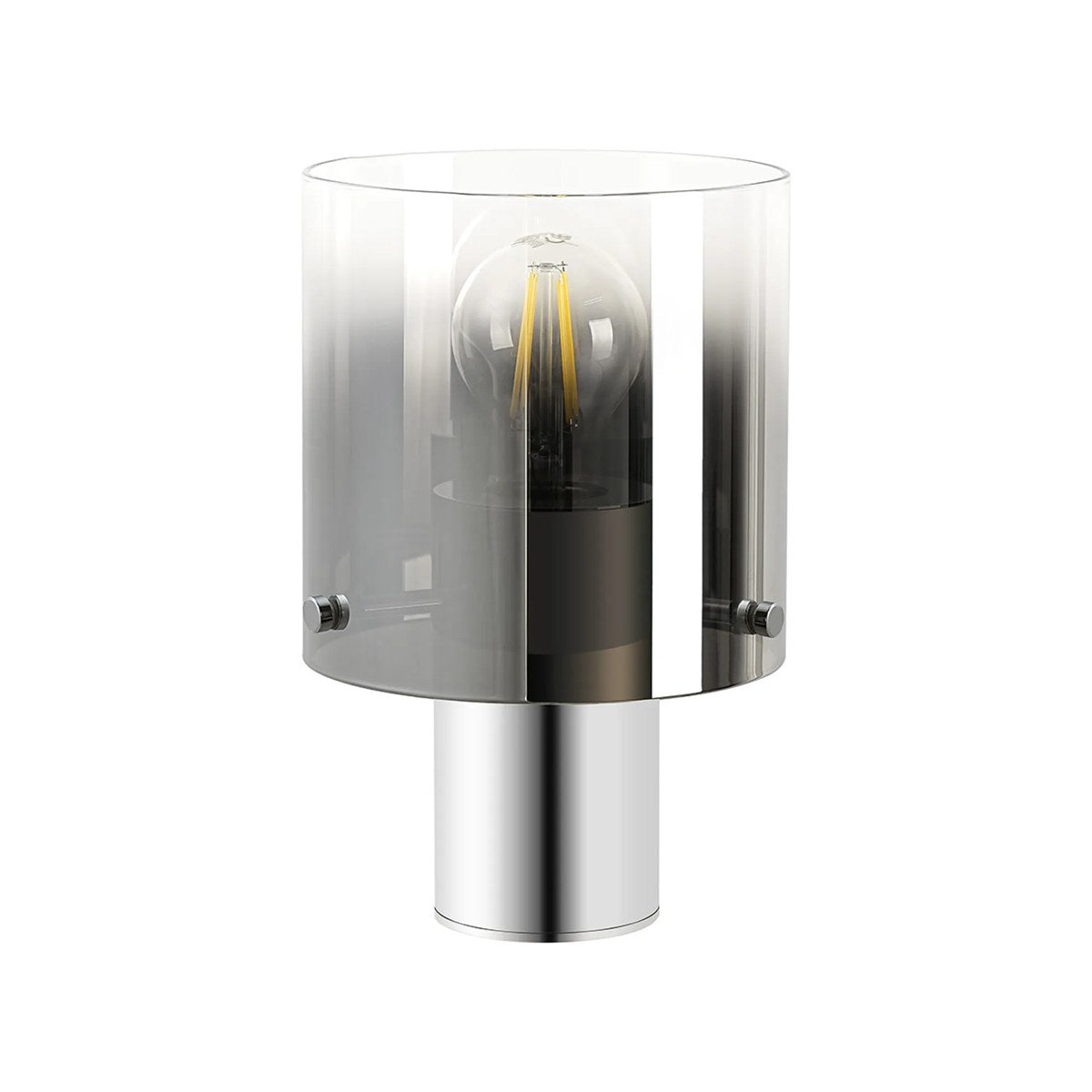 Regent Maisy 260mm Table Lamp - Polished Nickel / Black / Smoke Fade