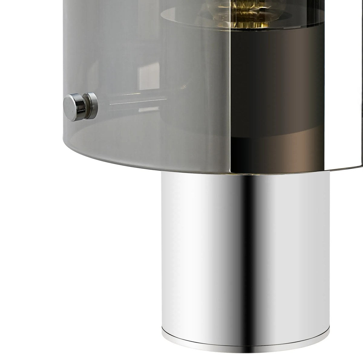 Regent Maisy 260mm Table Lamp - Polished Nickel / Black / Smoke Fade