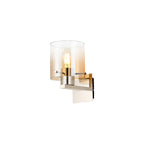 Regent Maisy 245mm Switched Wall Light - Polished Nickel / Black / Amber Fade