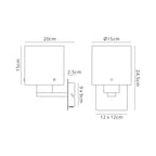 Regent Maisy 245mm Switched Wall Light - dimensions
