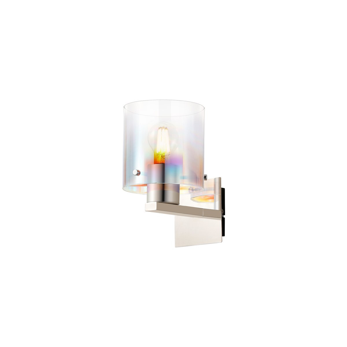 Regent Maisy 245mm Switched Wall Light - Polished Nickel / Black / Iridescent Fade