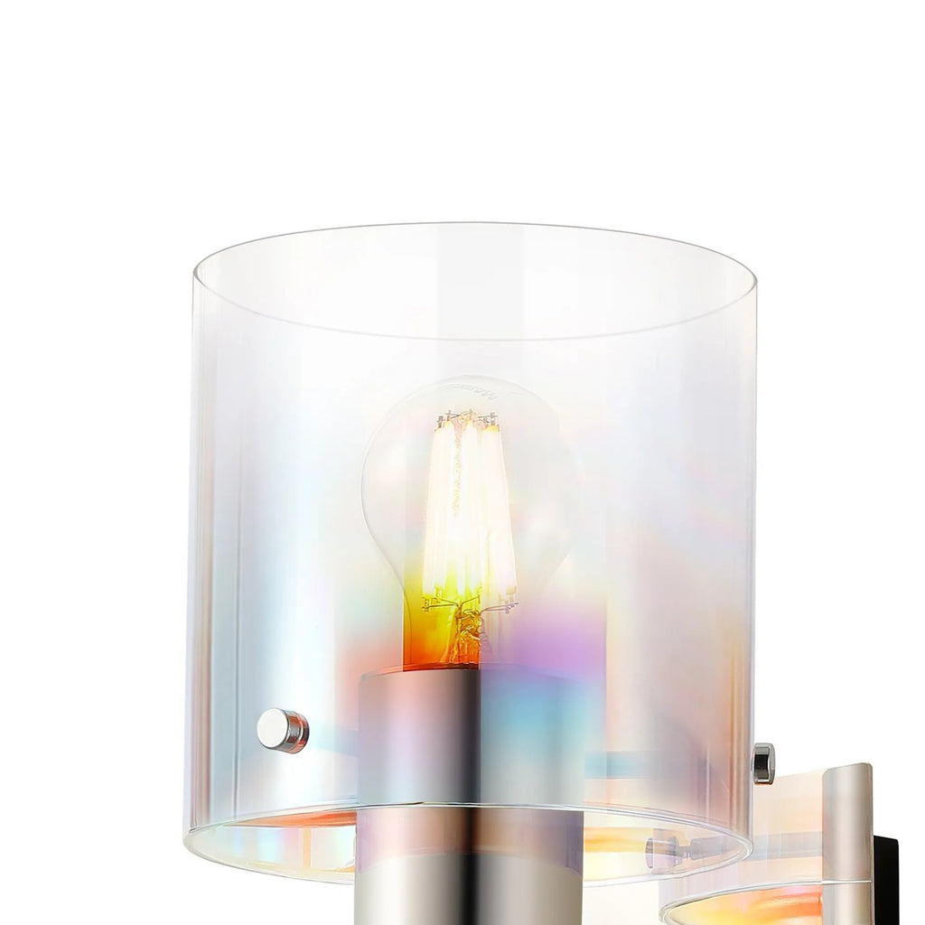 Regent Maisy 245mm Switched Wall Light - Polished Nickel / Black / Iridescent Fade