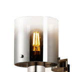 Regent Maisy 245mm Switched Wall Light - Polished Nickel / Black / Smoke Fade