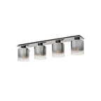 Regent Maisy 4 Light 900mm Linear Flush Ceiling Light - Black / Smoke Fade
