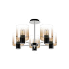 Regent Maisy 5 Light 600mm Semi Flush Ceiling Light - Black / Amber Fade