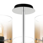 Regent Maisy 5 Light 600mm Semi Flush Ceiling Light - Black / Amber Fade
