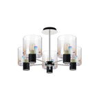 Regent Maisy 5 Light 600mm Semi Flush Ceiling Light - Black / Iridescent Fade