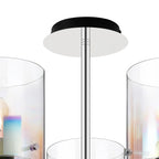 Regent Maisy 5 Light 600mm Semi Flush Ceiling Light - Black / Iridescent Fade