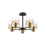 Regent Maisy 5 Light 600mm Semi Flush Ceiling Light - Brass / Sand Black / Iridescent Fade