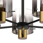 Regent Maisy 5 Light 600mm Semi Flush Ceiling Light - Brass / Sand Black / Smoke Fade