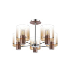 Regent Maisy 5 Light 600mm Semi Flush Ceiling Light - Mocha / Amber Fade