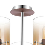Regent Maisy 5 Light 600mm Semi Flush Ceiling Light - Mocha / Amber Fade