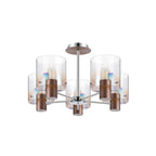 Regent Maisy 5 Light 600mm Semi Flush Ceiling Light - Mocha / Iridescent Fade