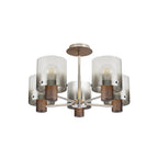 Regent Maisy 5 Light 600mm Semi Flush Ceiling Light - Mocha / Smoke Fade