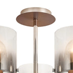Regent Maisy 5 Light 600mm Semi Flush Ceiling Light - Mocha / Smoke Fade