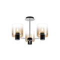 Regent Maisy 3 Light 540mm Semi Flush Ceiling Light - Black / Amber Fade