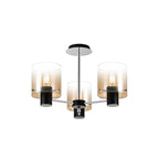 Regent Maisy 3 Light 540mm Semi Flush Ceiling Light - Black / Amber Fade