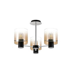 Regent Maisy 3 Light 540mm Semi Flush Ceiling Light - Black / Amber Fade