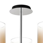 Regent Maisy 3 Light 540mm Semi Flush Ceiling Light - Black / Amber Fade