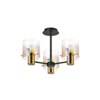 Regent Maisy 3 Light 540mm Semi Flush Ceiling Light - Brass / Sand Black / Iridescent Fade