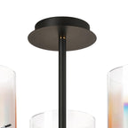 Regent Maisy 3 Light 540mm Semi Flush Ceiling Light - Brass / Sand Black / Iridescent Fade