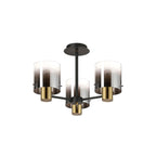 Regent Maisy 3 Light 540mm Semi Flush Ceiling Light - Brass / Sand Black / Smoke Fade