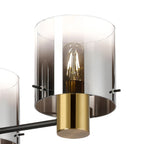 Regent Maisy 3 Light 540mm Semi Flush Ceiling Light - Brass / Sand Black / Smoke Fade