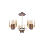Regent Maisy 3 Light 540mm Semi Flush Ceiling Light - Mocha / Amber Fade