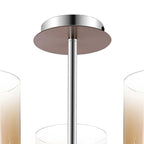 Regent Maisy 3 Light 540mm Semi Flush Ceiling Light - Mocha / Amber Fade