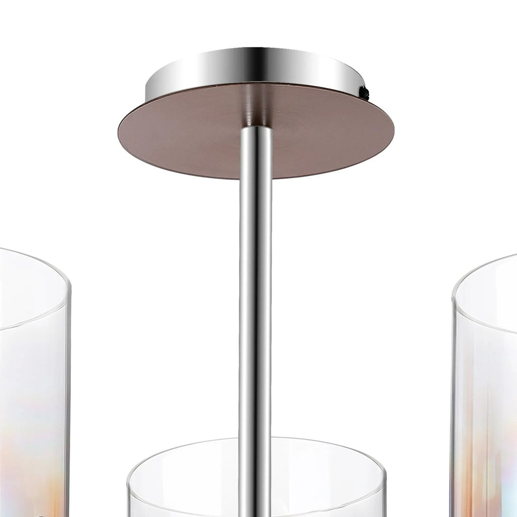 Regent Maisy 3 Light 540mm Semi Flush Ceiling Light - Mocha / Iridescent Fade