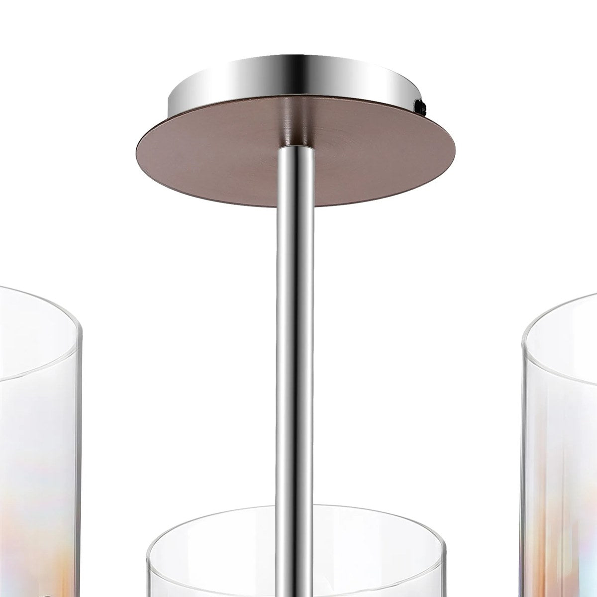 Regent Maisy 3 Light 540mm Semi Flush Ceiling Light - Mocha / Iridescent Fade