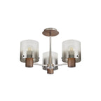 Regent Maisy 3 Light 540mm Semi Flush Ceiling Light - Mocha / Smoke Fade